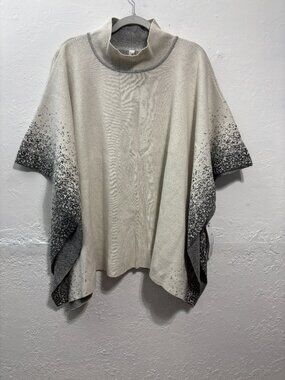NWT Indigenous Organic Cotton Poncho Shawl Fair Trade Knit Hand Loomed OS